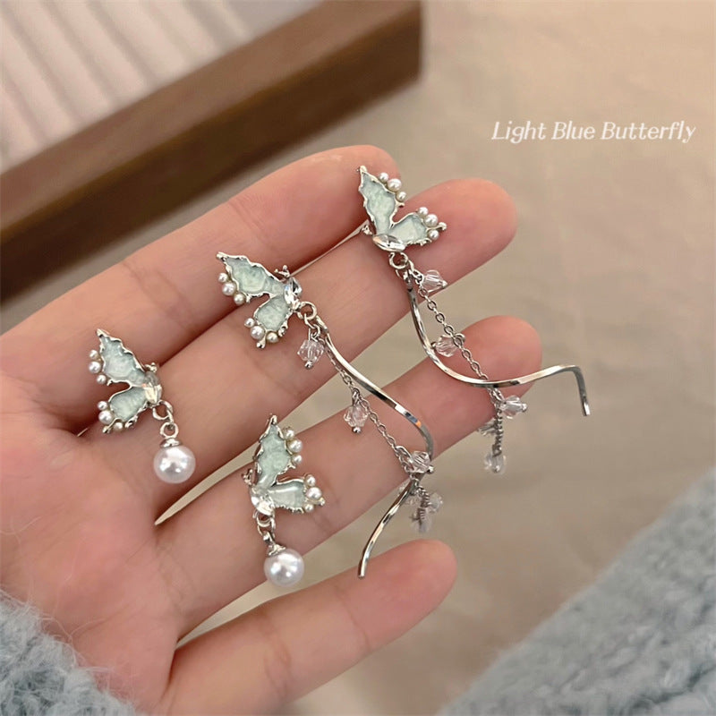 Asymmetric Butterfly Tassel Elegant Sweet Beauty Earrings