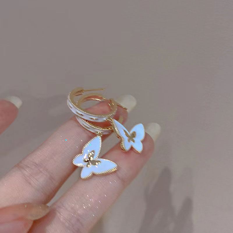 Design Bowknot Flower Fashion Sense Sier Earrings