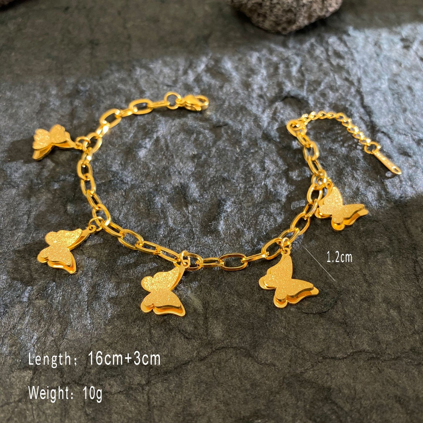 Titanium Steel Gold-plated High-grade Butterfly Clover Bracelets