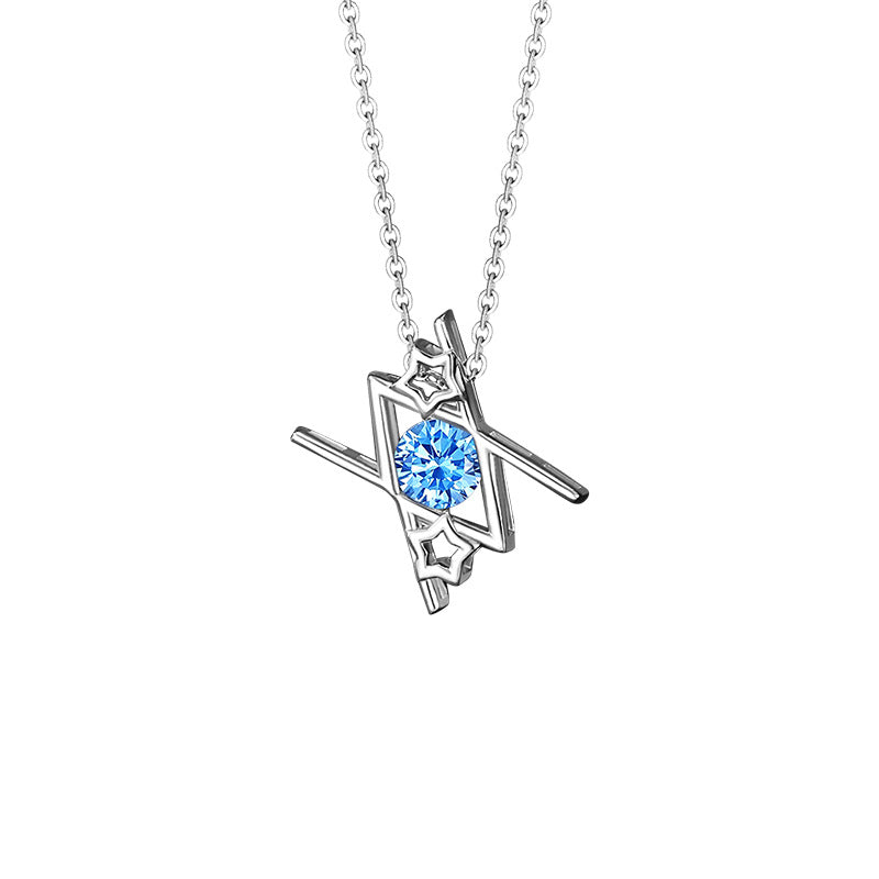 Women's Constellation Sterling Sier For Design Light Luxury Navy Blue Necklace