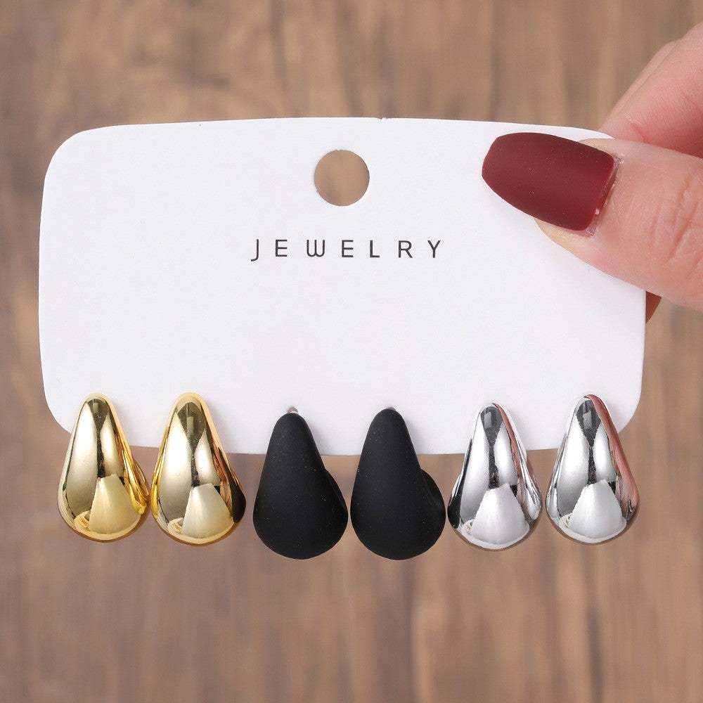 Women's Gold Resin Personalized Simple Ear High-grade Earrings