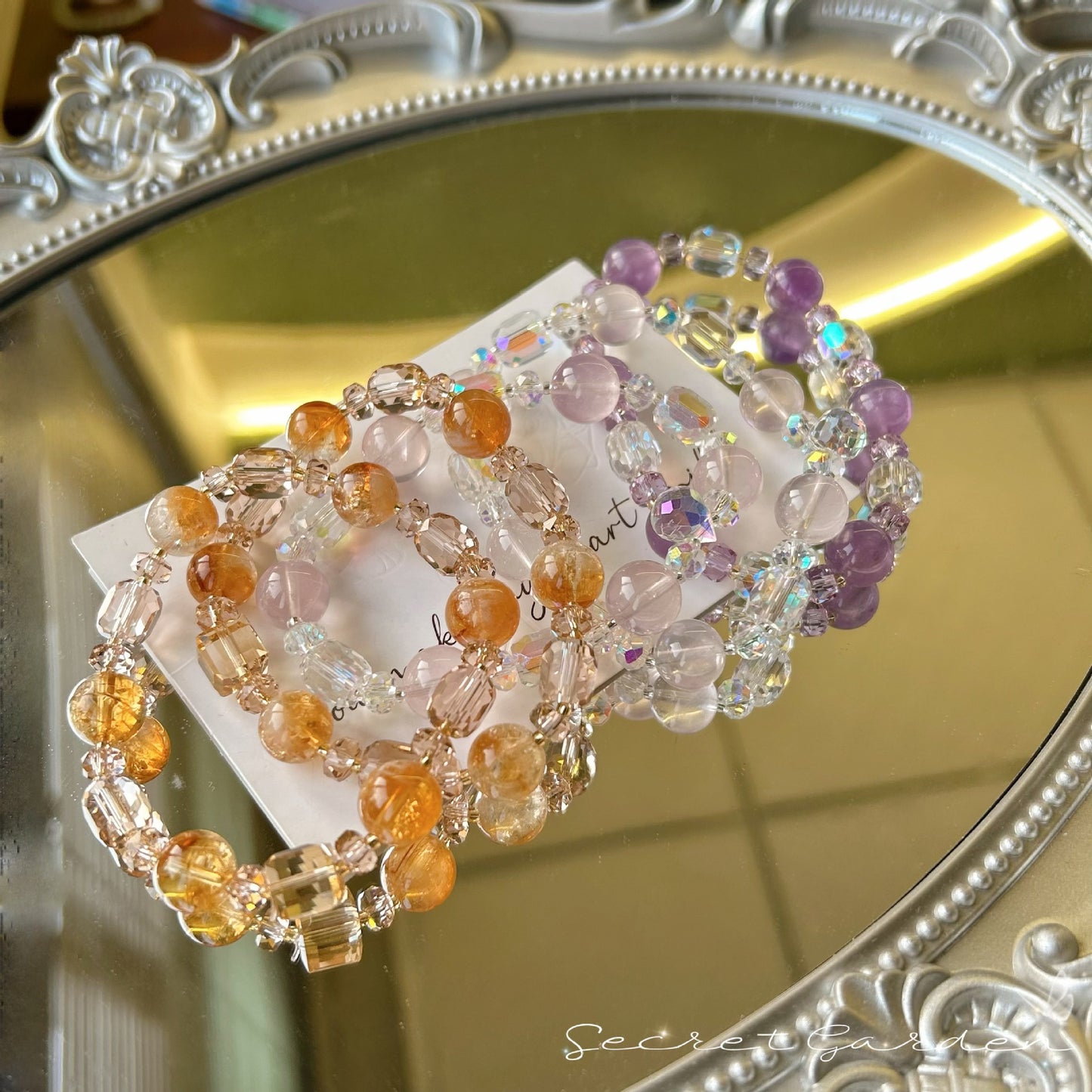 Crystal Light Luxury High-grade Amethyst Citrine Pink Twin Natural Bracelet