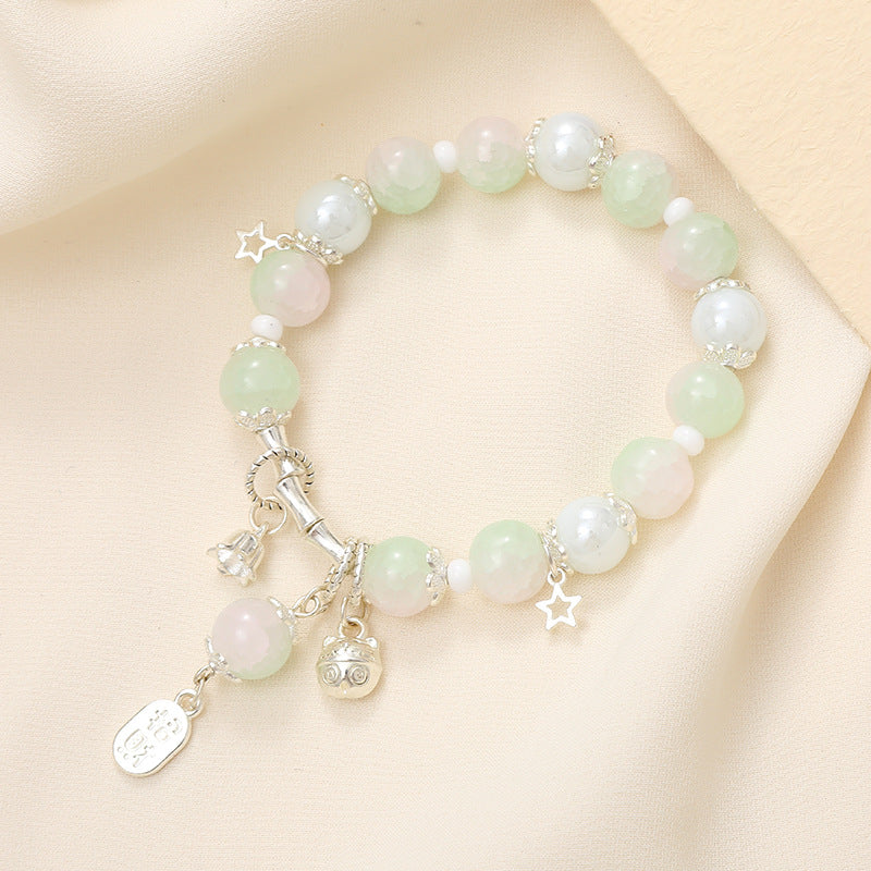 Graceful Crystal Super Moonstone Couple Girlfriends Bracelet