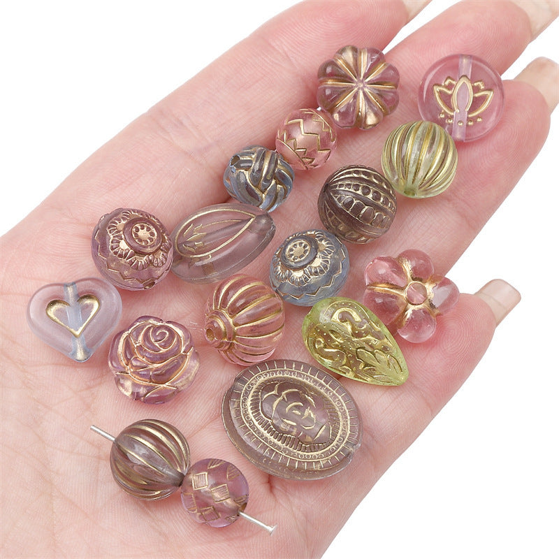 Acrylic Transparent Vintage Frosted Gold Scattered Beads Jewelry Accessories