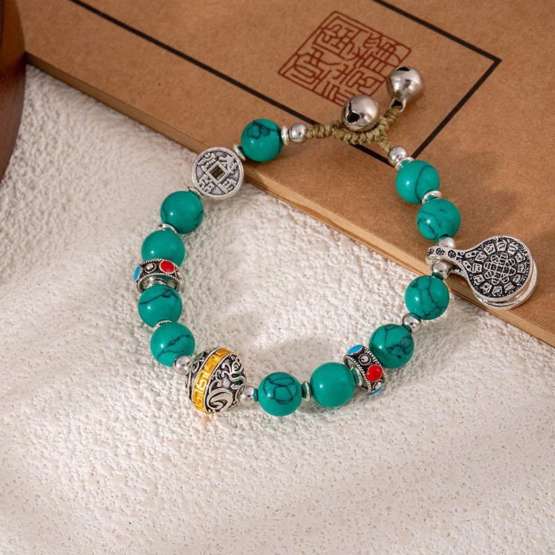 Colorful Turquoise Retro Artistic Personality Nepal Creative Crafts Braid Bracelet