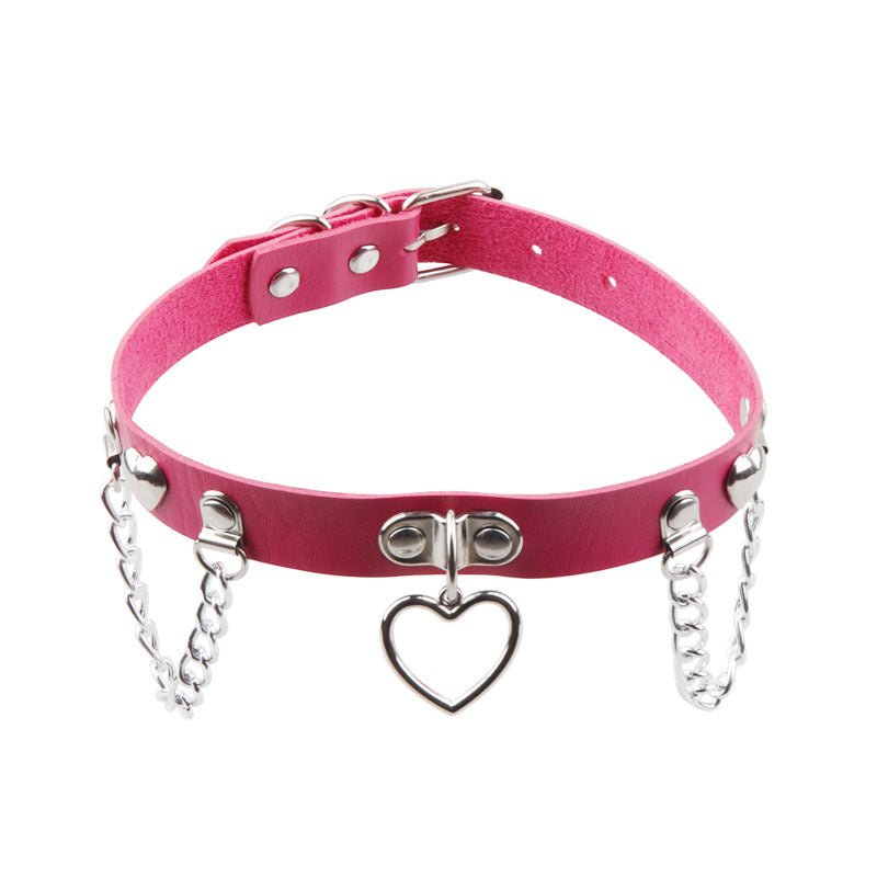 Wang Punk Chain Love Heart Fashion Street Shooting Collar