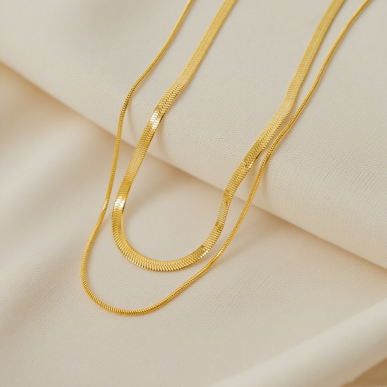 Titanium Female Like Flat Snake Hip Necklaces