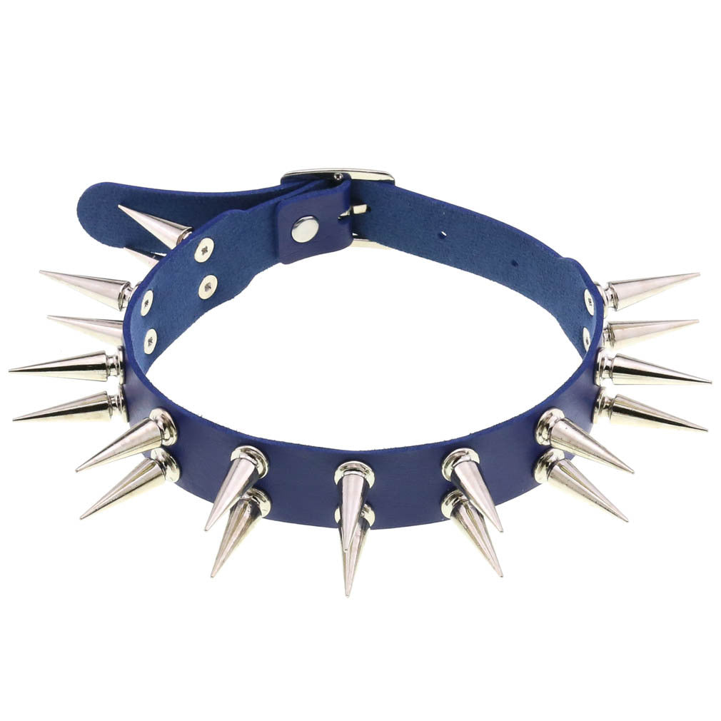 Creative Double Row Rivet Pointed Nail Collar
