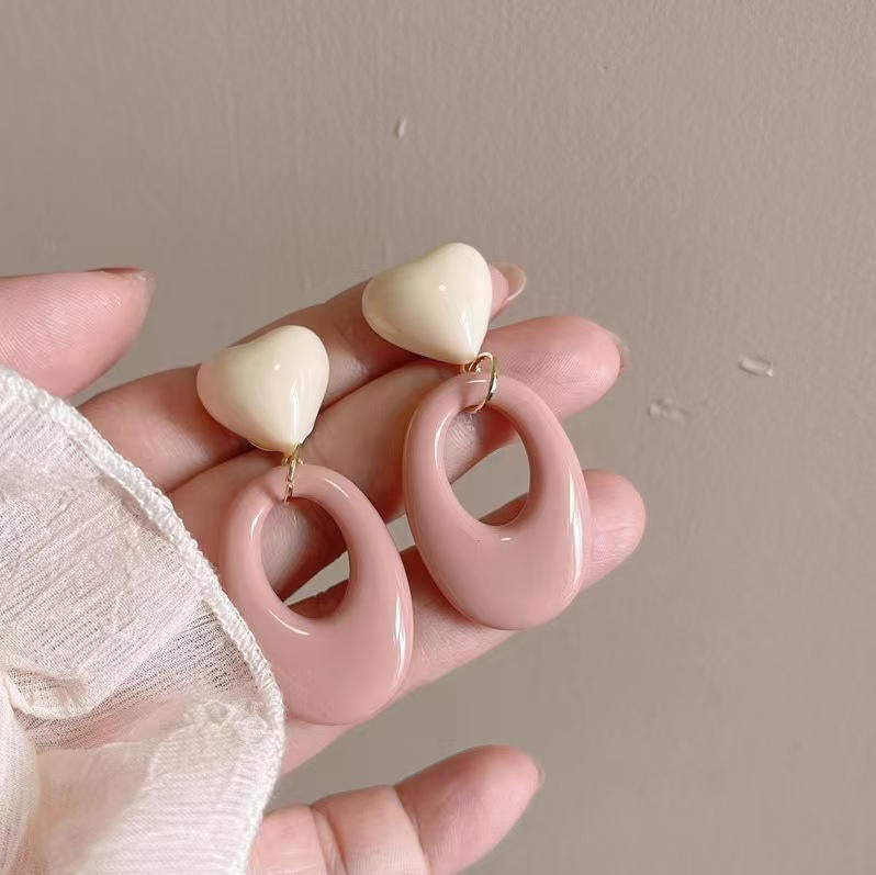 Women's Flower Frosted Resin Knitted Oil Rings