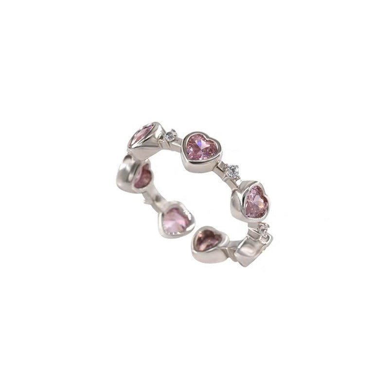 Design Sweet Cool Style Girlish Pink Love Heart-shaped Ring