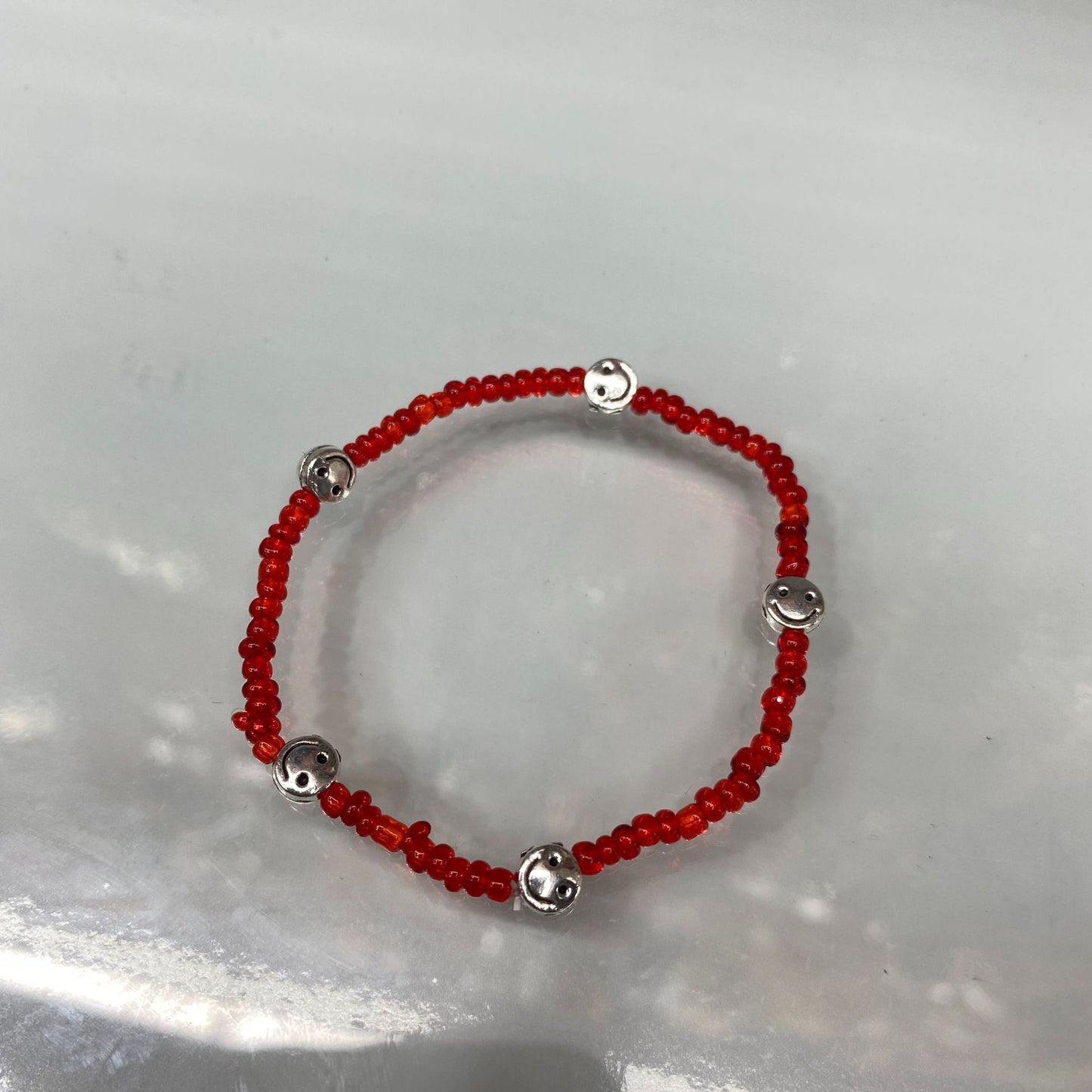 Style Fresh Color Beaded Smiley Transparent Candy Rings