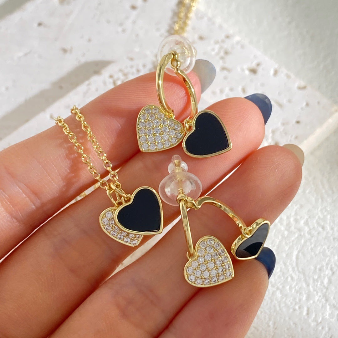 Double-sided Love Craft Stable Not Easy To Drop Stone Remove Jewelry Set