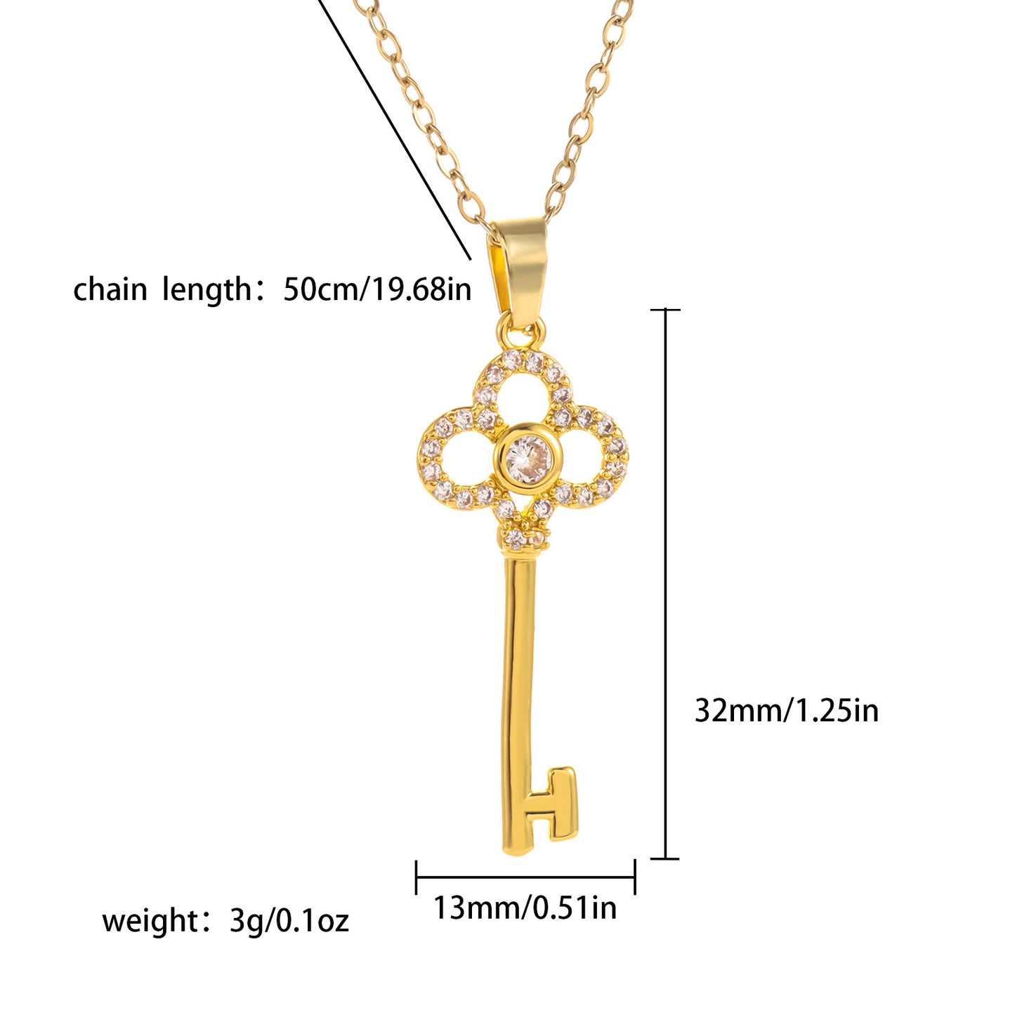 Diamond Key Female Versatile Antique Clavicle Necklaces