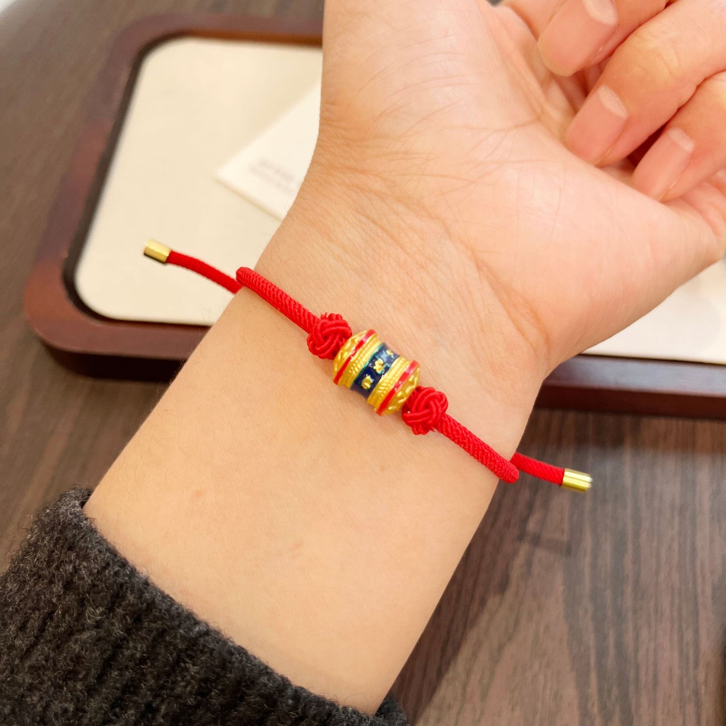 Red Rope Female Life Lucky Beads Alluvial Gold Woven Hand Bracelets