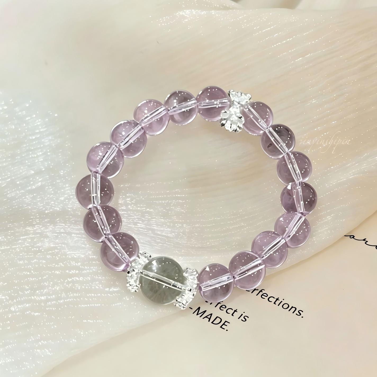 Women's Amethyst Chinese Beaded National Style Light Luxury Exquisite High Sense Bracelet