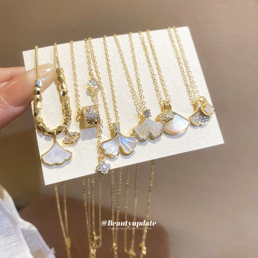 Zircon Fritillary Leaf Simple Exquisite Elegant Clavicle Chain Niche High Necklaces