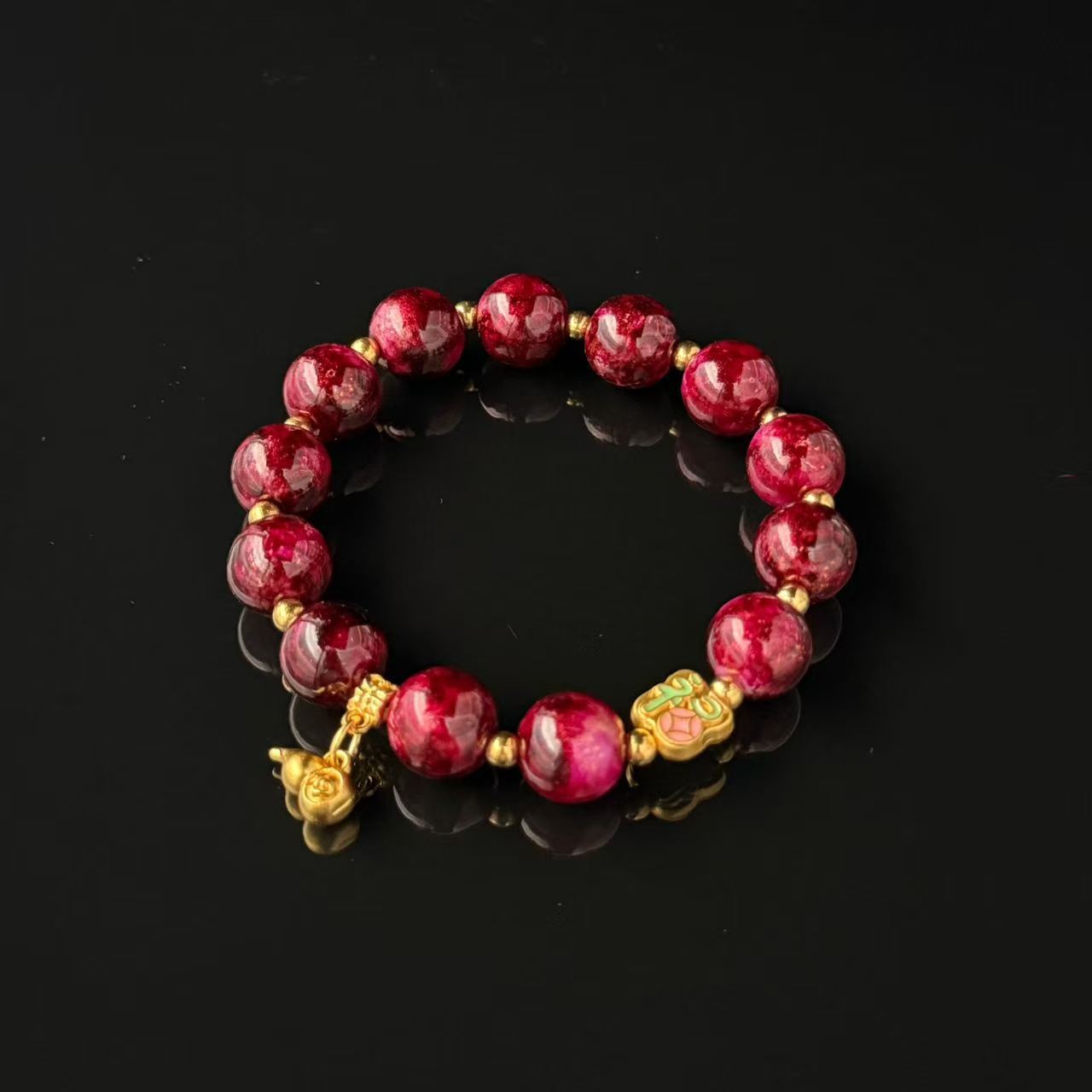 Women's & Men's Chinese Style Fu Lu Ethnic Advanced Gourd Character Live Broadcast Bracelet