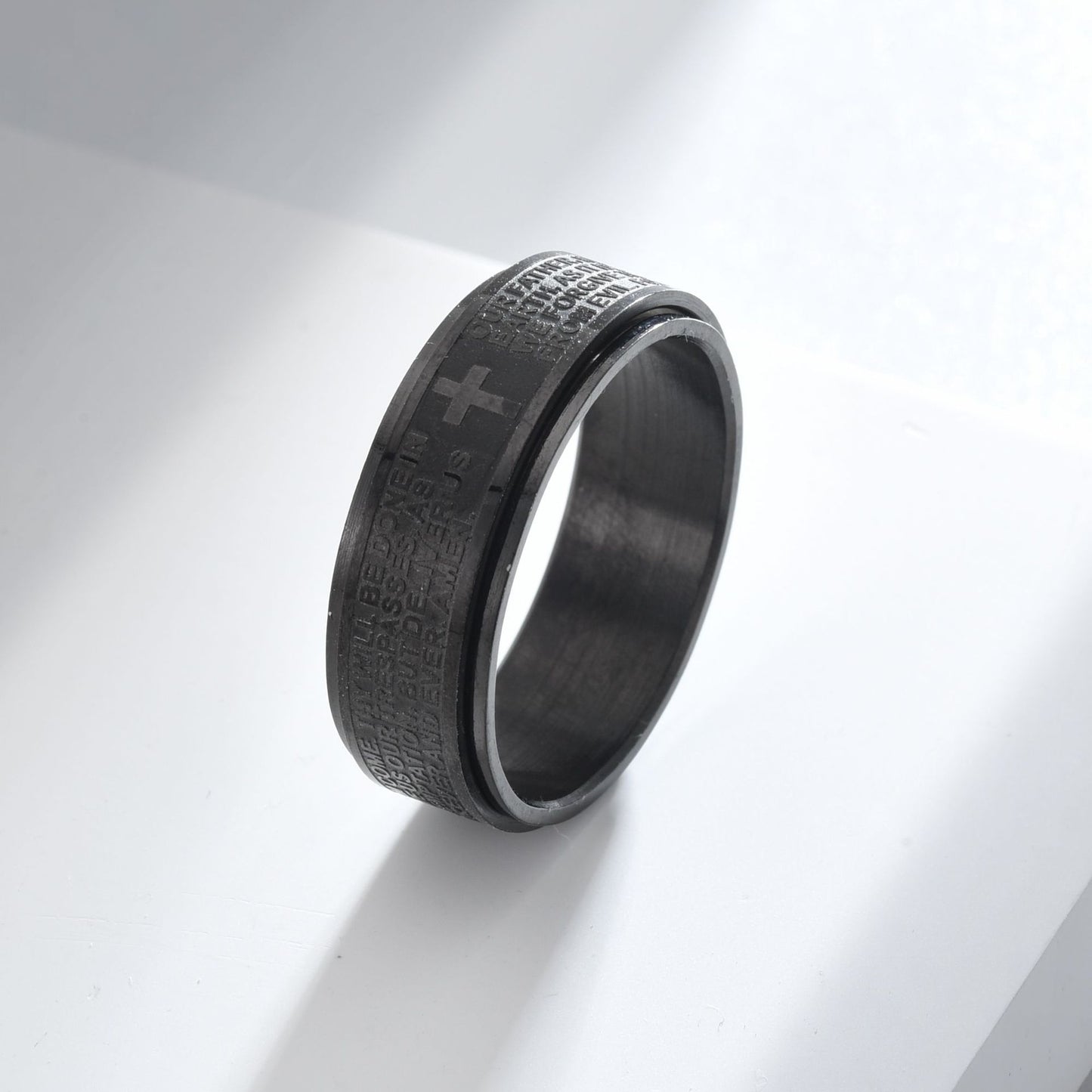 Men's Titanium Steel Roman Numerals Rotatable Chain Ring