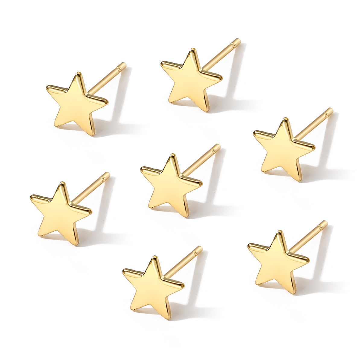 Commuter One-line Five-pointed Star Metal Set Rings