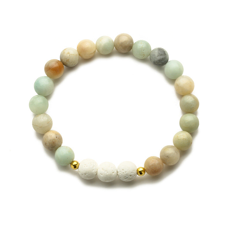 Women's & Men's Volcanic Rock Couple Beaded Elastic String Bracelet