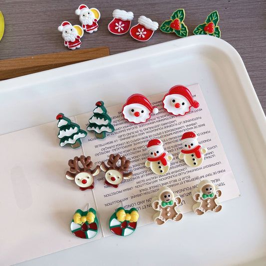 Cute Christmas Series Ear Clip Santa Earrings