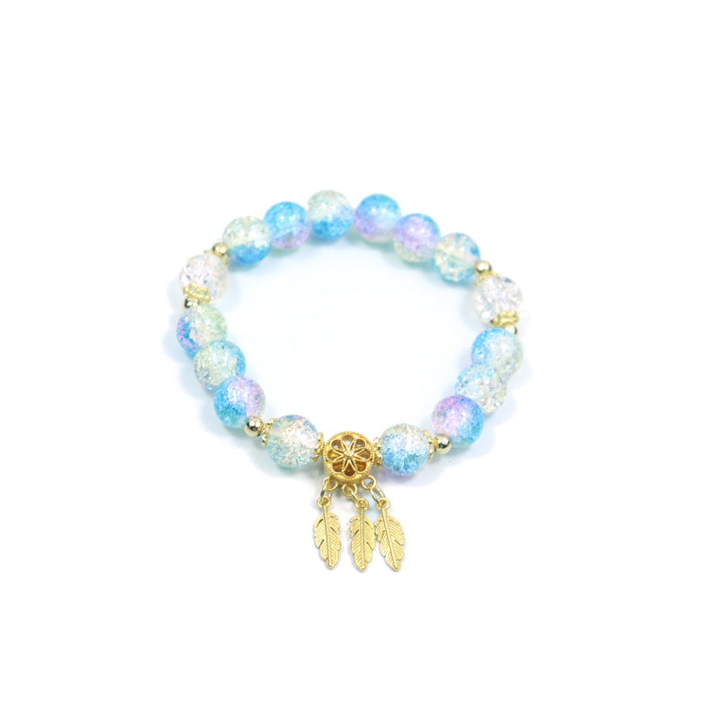 Gold Beaded Feather Glass Chipping Beads Bead Night Market Bracelets