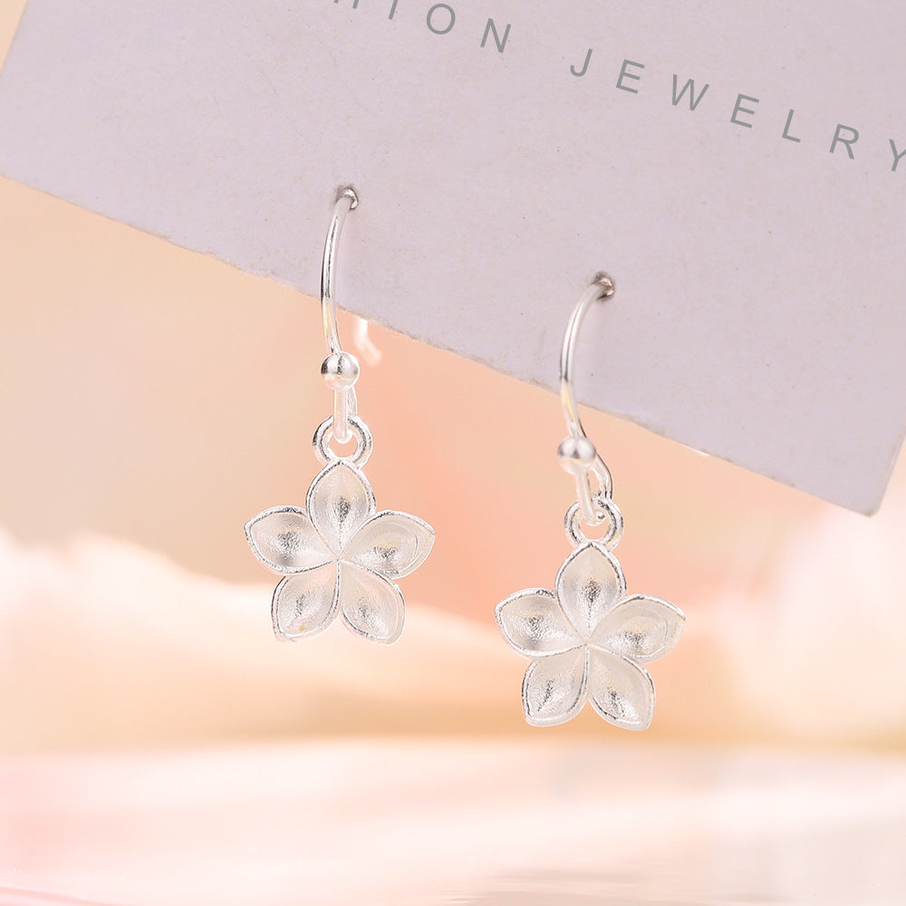 Women's Flower For Niche Design Pastoral Style Sand Surface Rings