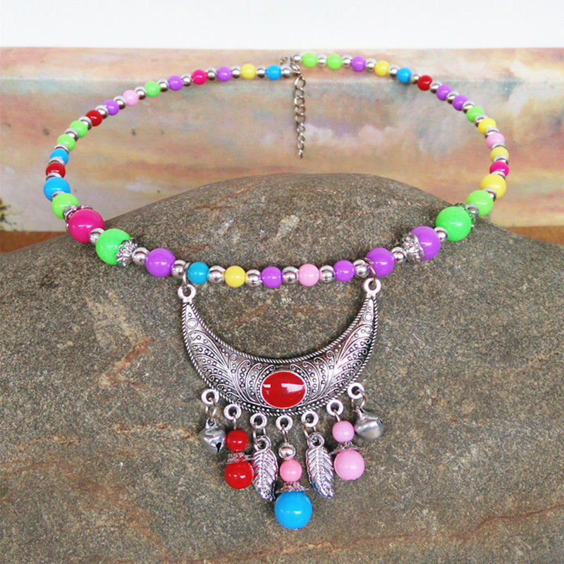 Colorful Beads Choker Sweater Chain Collarbone Collar