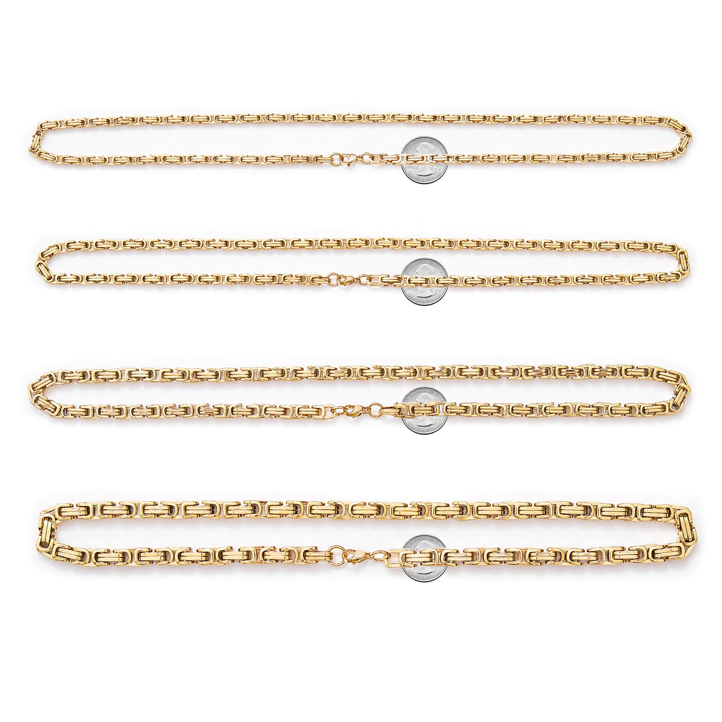 Men's Stainless Steel Emperor Chain Byzantine Festival Necklaces