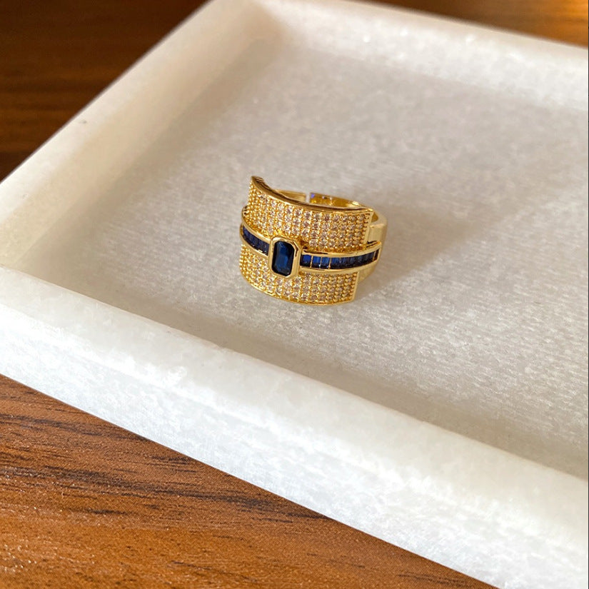 Style Zircon Snake Niche High Sense Design Index Ring