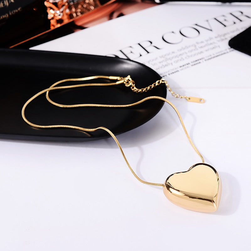 Women's Heart Clavicle Chain Minimalist Style Three-dimensional Necklaces