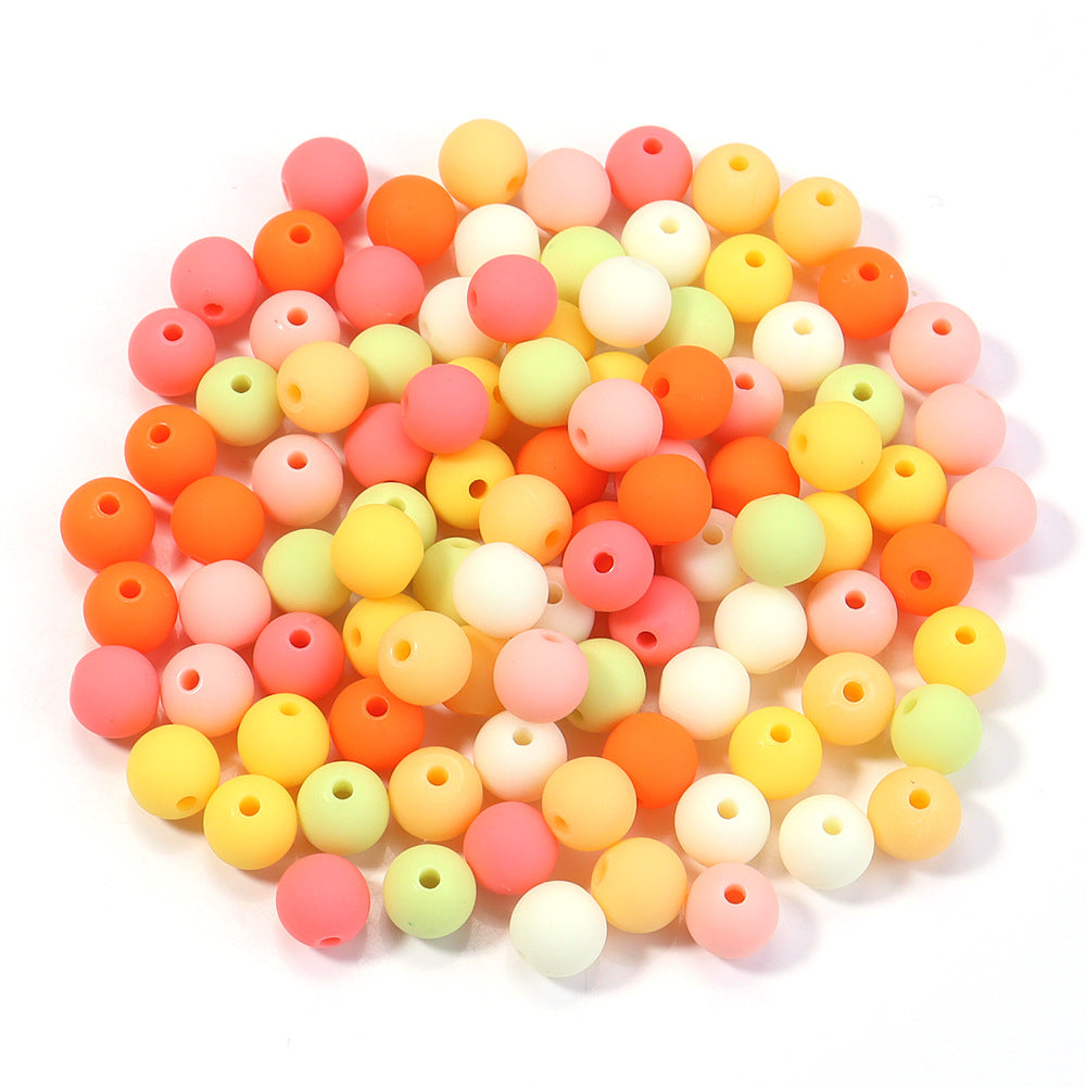 Creative Rubber Round Beads Effect Paint Jewelry Accessories