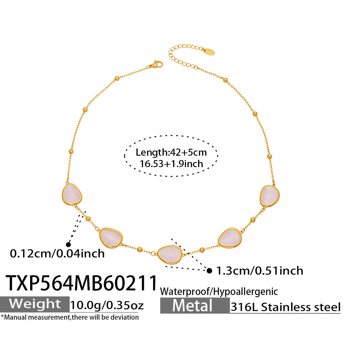 Li Affordable Luxury Style Cut Water Drop-shaped Opal Female Stainless Necklaces