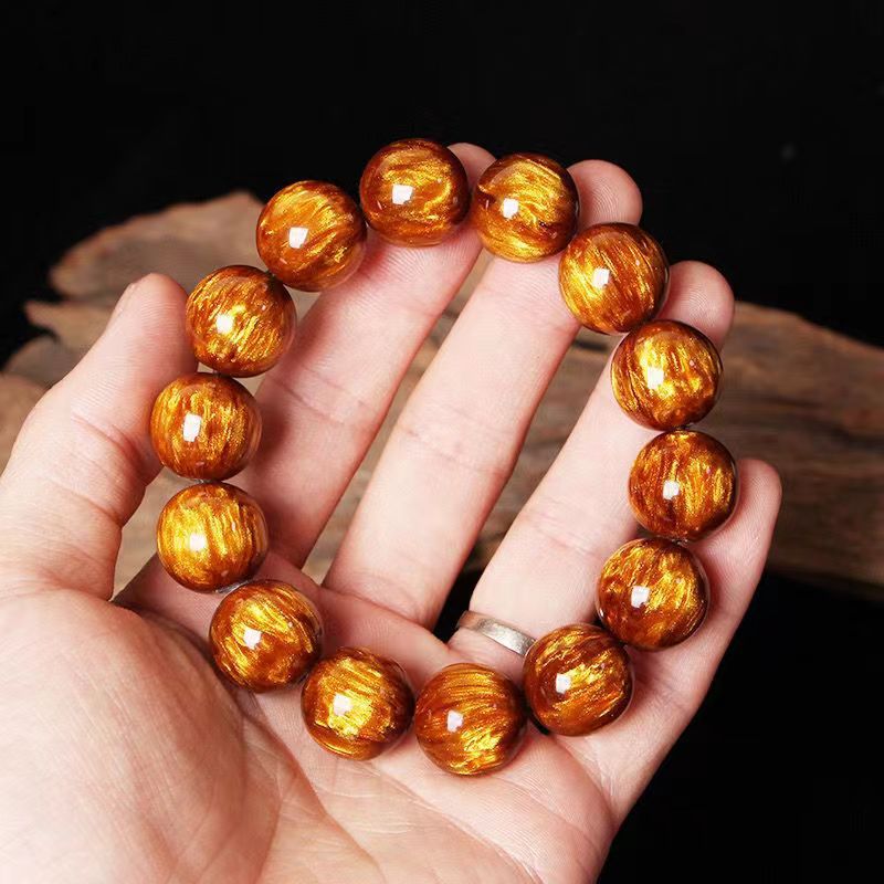 Gold Silk Sea Willow Buddha Beads National Bracelets
