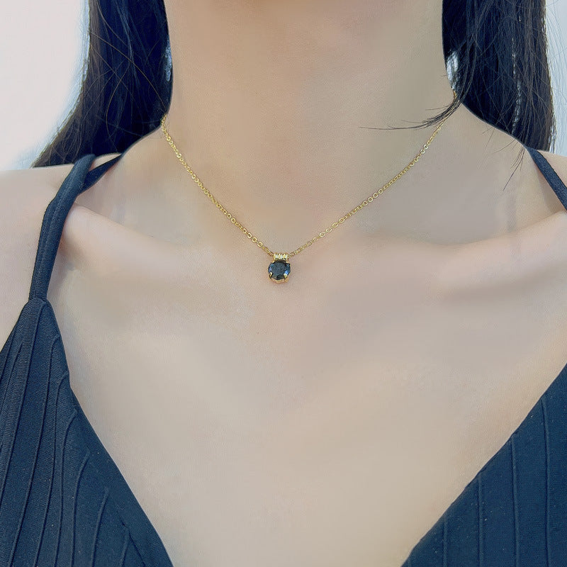 Sier Safety Lock Chinese Style White Necklace