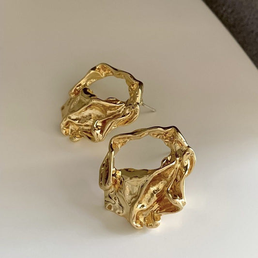 Women's Simple Irregular Metallic Affordable Luxury Fashion Niche Rings