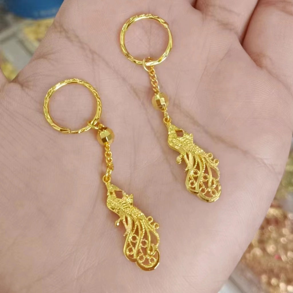 Vietnam Placer Gold Gold-plated Chinese Style Classic Phoenix Earrings