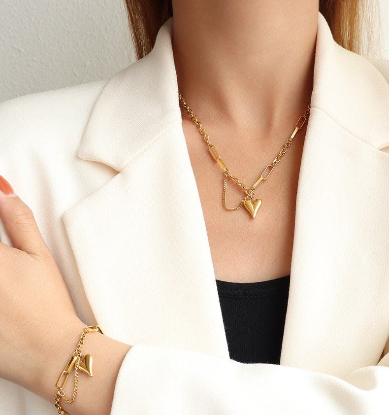 French Tassel Love Cold Style Titanium Steel Gold Bracelets