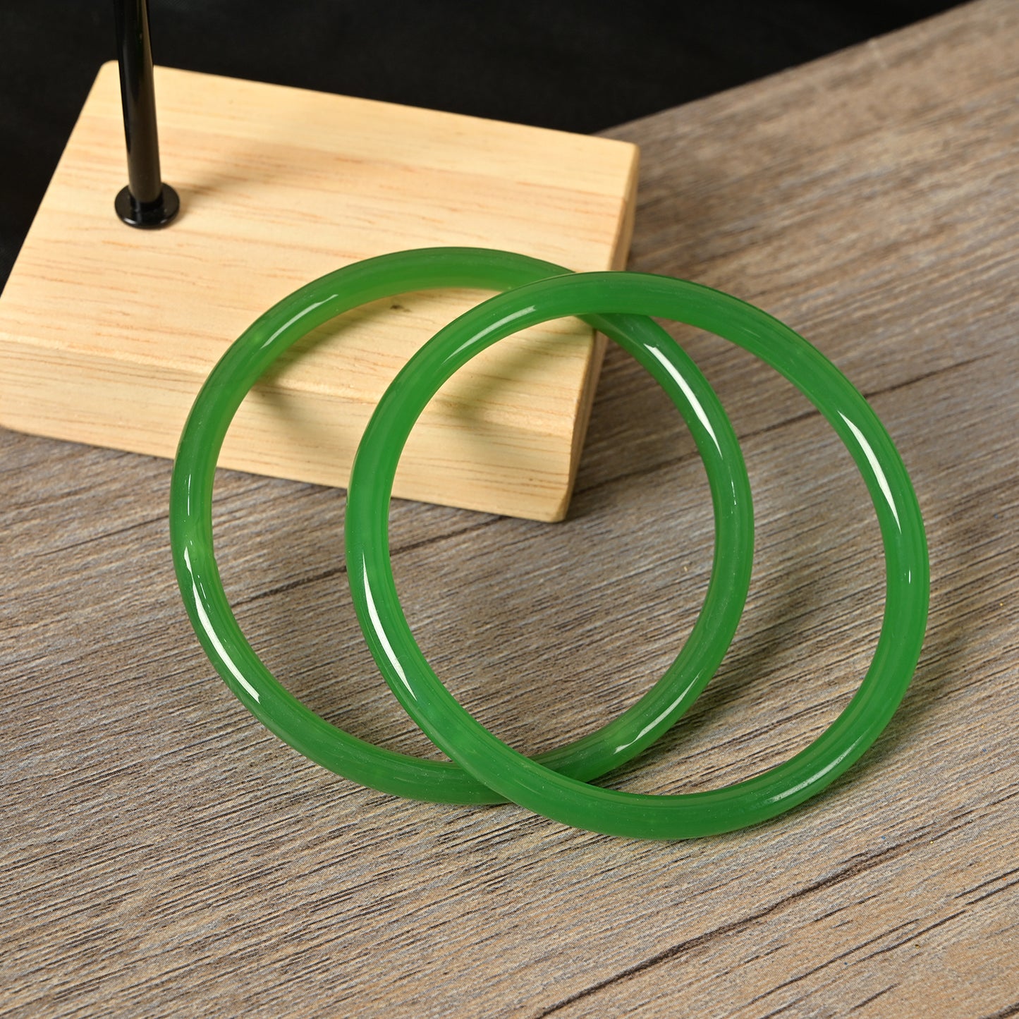 Bar Thick Type Emperor Green Chinese Style Bracelets