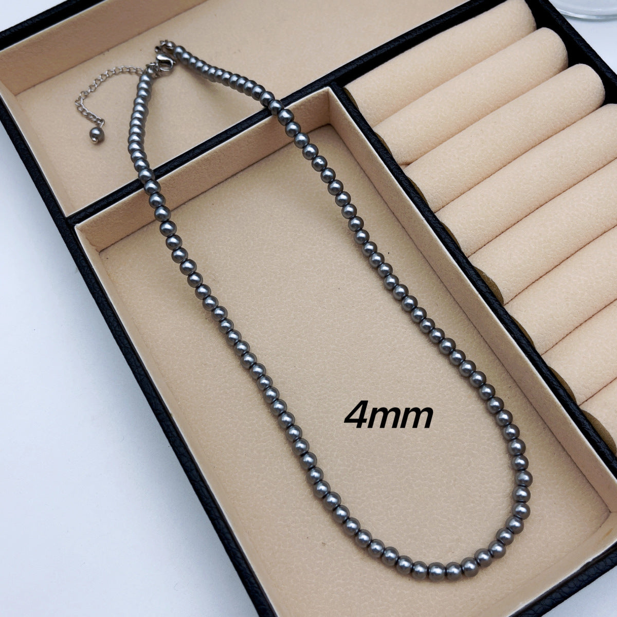 Pearl Female Sier Gray Stacked Retro Cold Necklaces