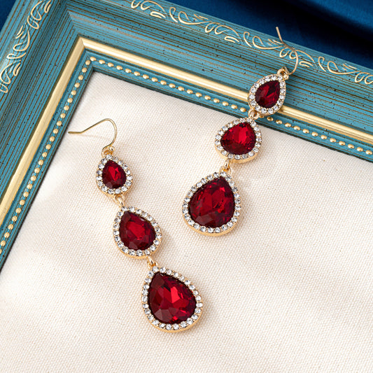Tassel Full-jeweled Korean Style Refined Rhinestone Earrings