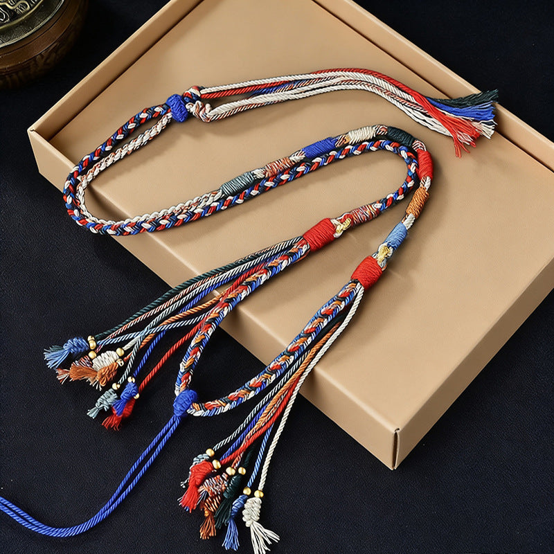Style Tibet Beads Handmade Braided Rope Beeswax Amulet Bracelet