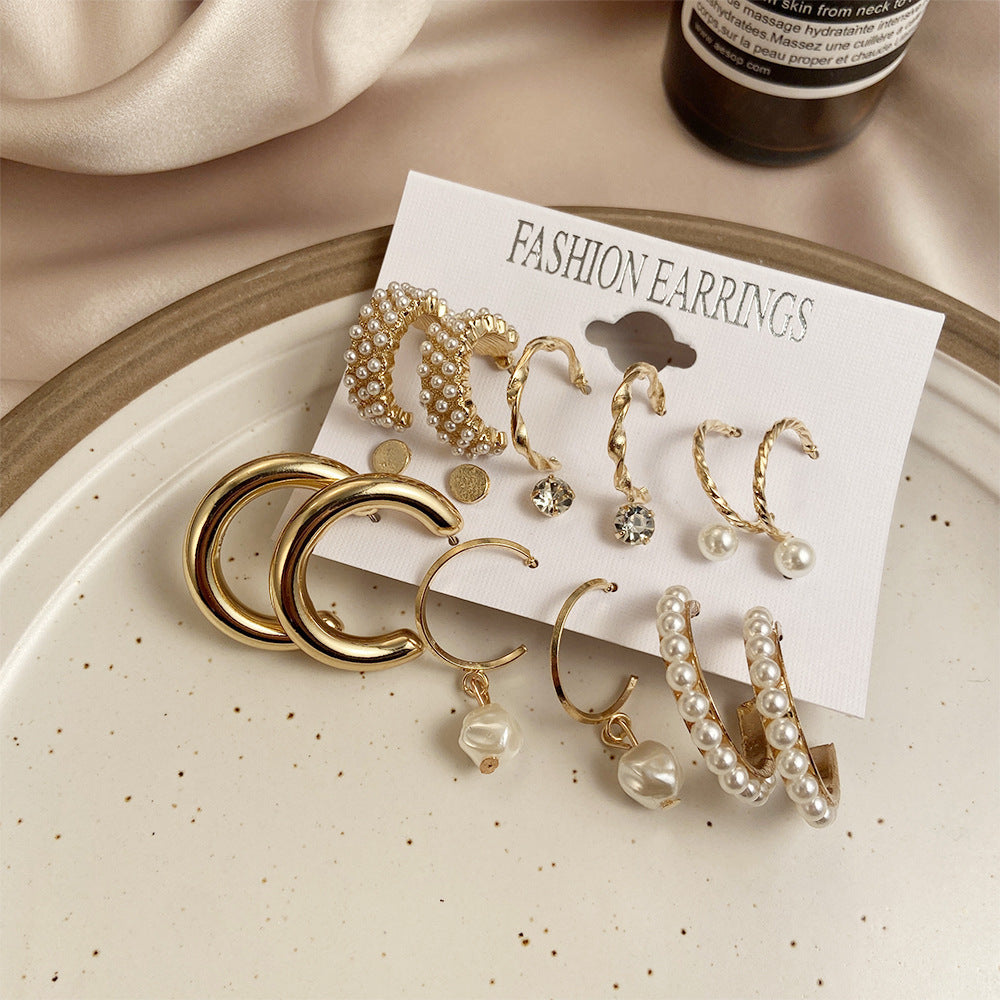Women's Pearl Creative French Retro Gold Ear Rings