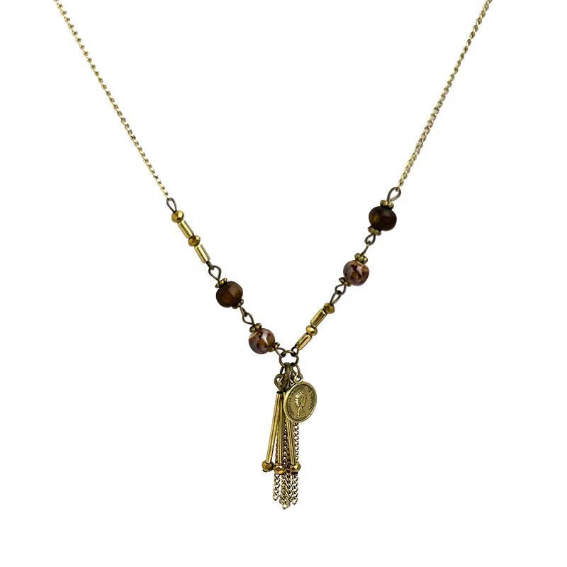 Women's Portrait Ethnic Long Tassel Niche Retro Necklaces