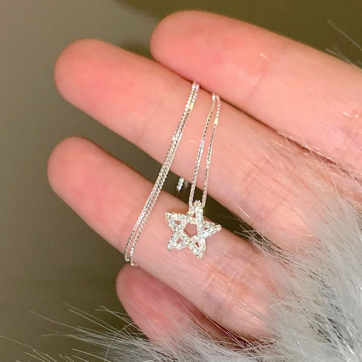 Star Zircon Minority Simple Temperament Clavicle Chain Necklace