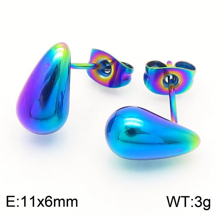 Design Chubby Water Drop Fashion Stainless Earrings