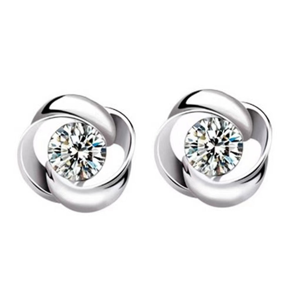Sier Female Korean Simple Yi Lu Has You Stud Earrings