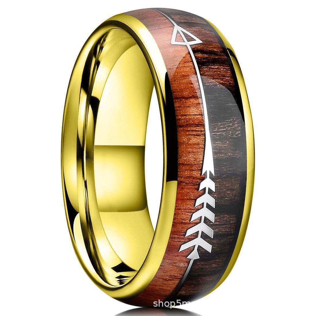 Men's Xi Arrow Stainless Steel Source Straight Ring