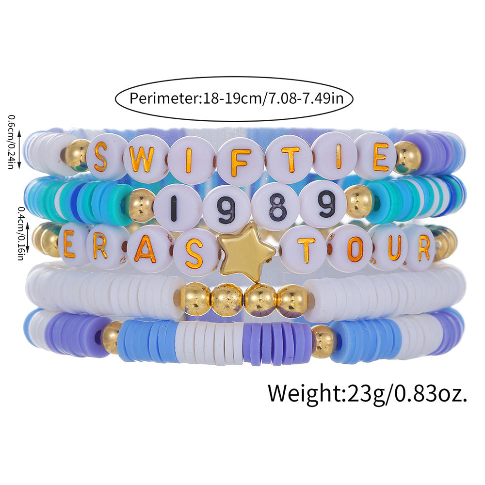 Taylor Polymer Clay Mildew Friendship Letter Bracelets