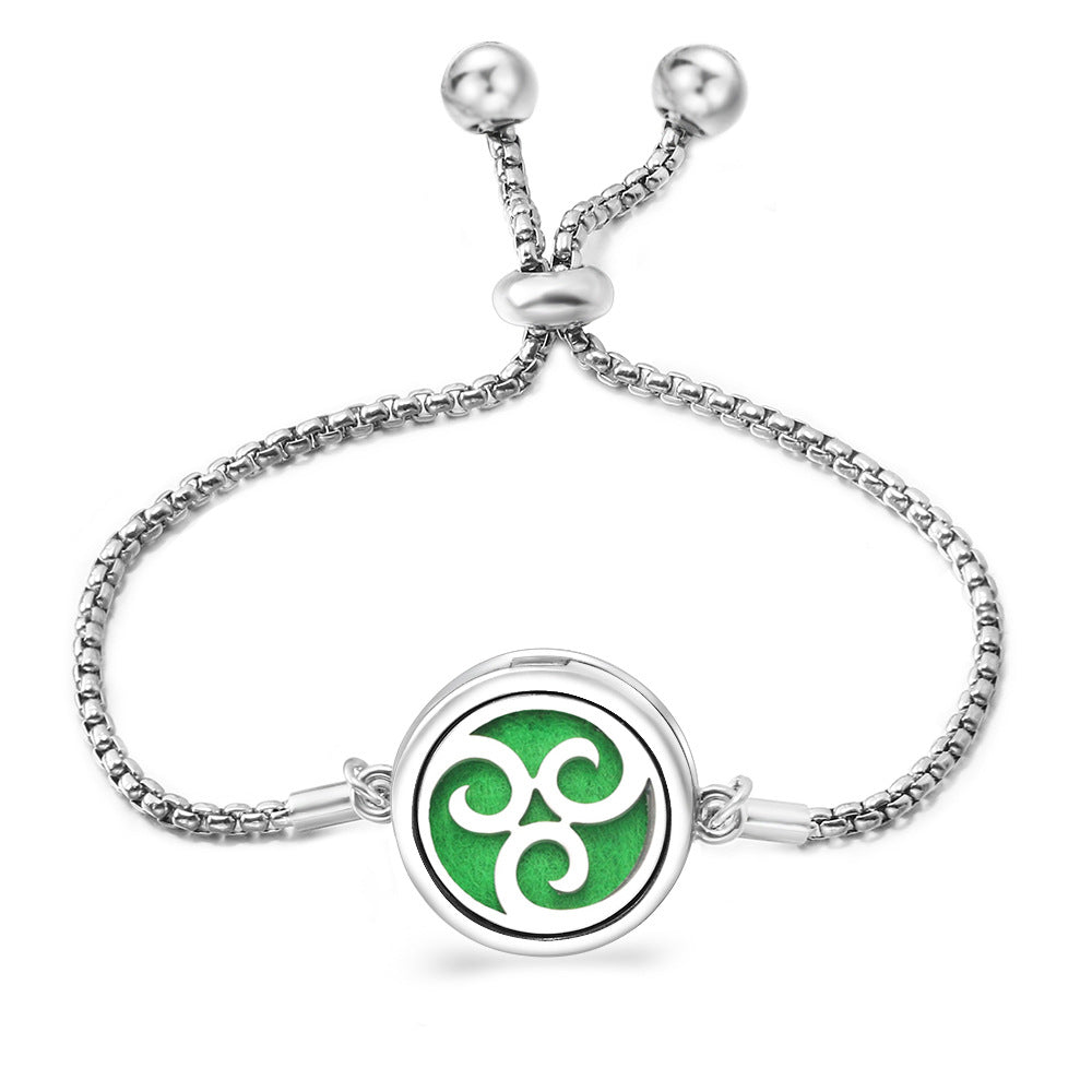 Fashion Angel Wings Box Essential Oil Diffuser Stainless Steel Adjustable Bracelet